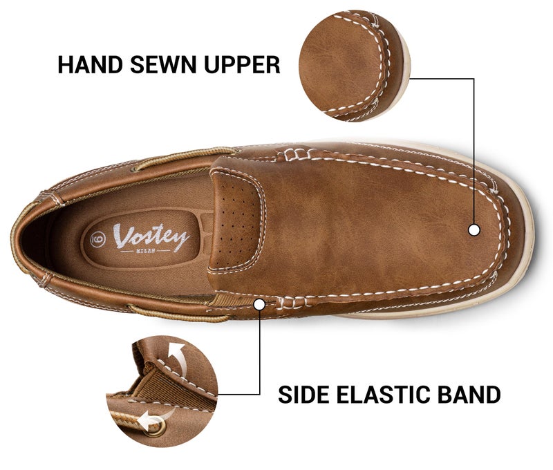 Vostey Men's Loafers & Slip-ons Casual Lightweight Boat Shoes Men(BMY3036A Darkbrown 10.5) - Image 3