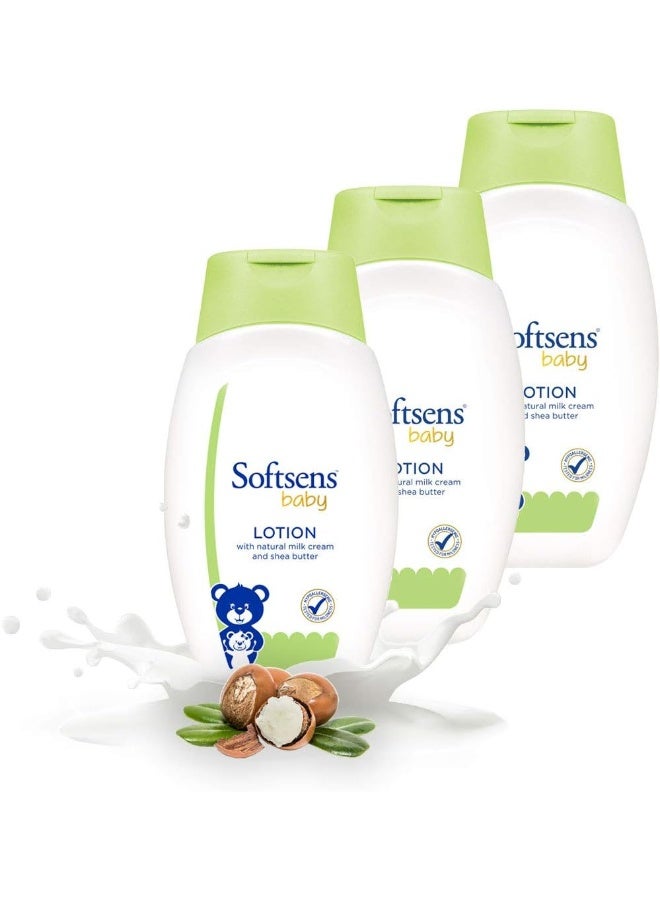 Softsens Baby Daily Moisturising Lotion with Shea Butter & Vitamin E, 200ml (Pack of 3) - Image 1