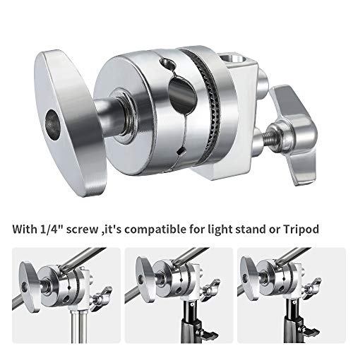 SUPON Aluminum Alloy Multi Functional Heavy Duty 2.5 inch Grip Head Swivel Head Clamp Holder Bracket Adapter with 1/2",1/4",3/8", 5/8" Mount for Light Stand, Extension Boom Arm,Photographic Equipment - Image 5