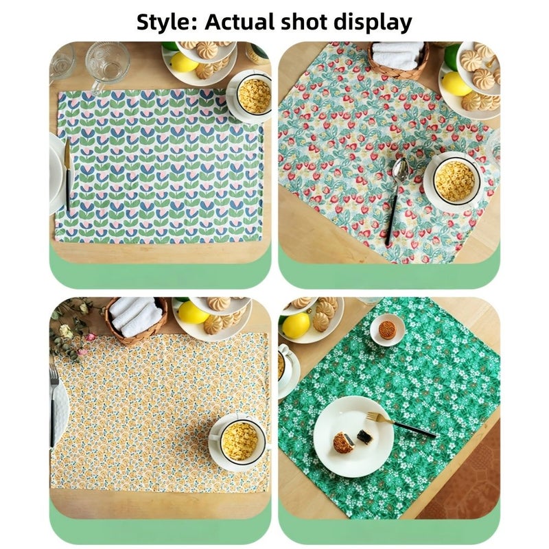 Flower Printed Thin Napkin 60x40cm for Kitchen Tea Towel Tablecloth - Image 5