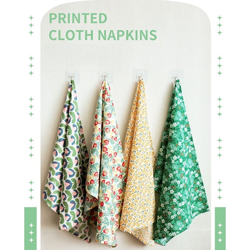 Flower Printed Thin Napkin 60x40cm for Kitchen Tea Towel Tablecloth - Image 1