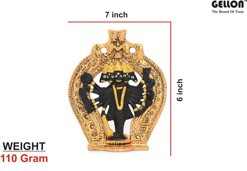 Gellon Panchmukhi Hanuman Ji Murti for Door Entrance Statue Wall Hanging Showpiece in Matte Black Finish - Image 4