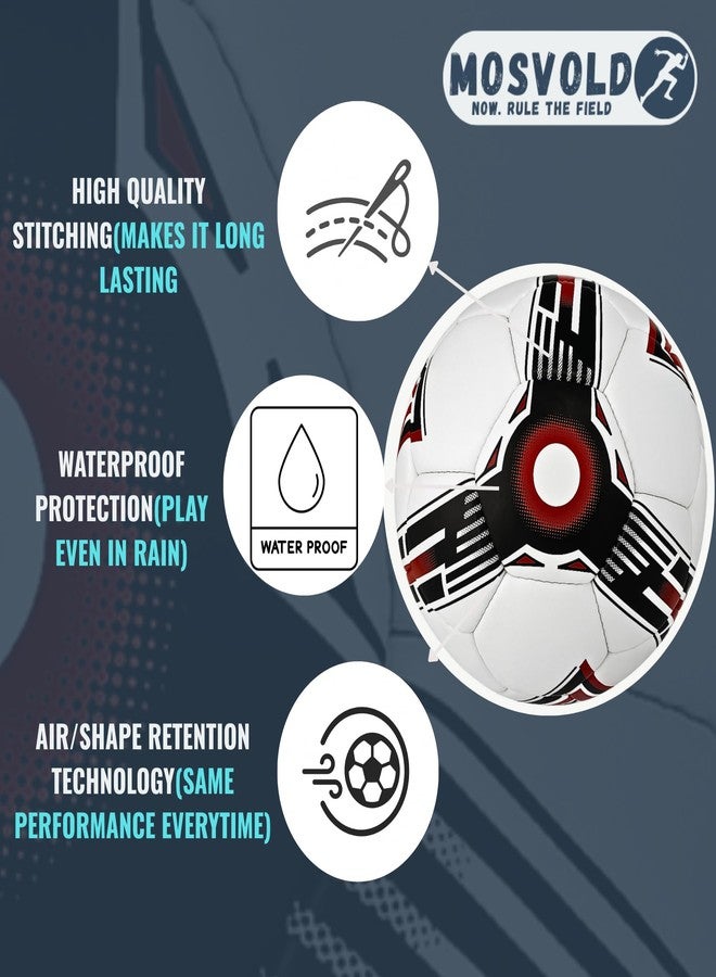 MOSVOLD Durable Training Football Size 5 | 32 Panel PU Leather Practice Soccer Ball | Water Resistant Long Lasting Foot Ball for Schools Students Beginners & Daily Training - Image 5