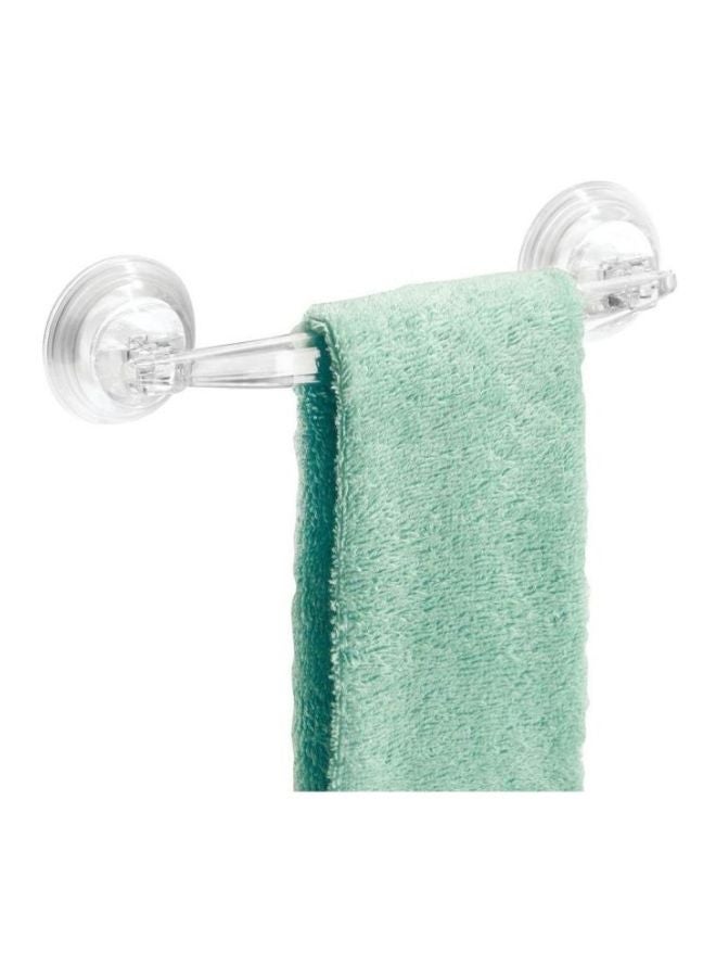 InterDesign Power Lock Suction Bathroom Towel Bar Clear 6.9 x 16.5 x 26.7cm - Image 2