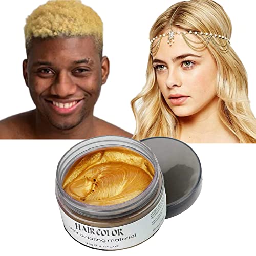 Acosexy Temporary Hair Color Wax Dye,Hair Spray Color, Gold Hair Wax Color, Kids Temporay Hair Wax Dye Ash for Halloween Cosplay,Party,Masquerade (Gold, 120g) - Image 1