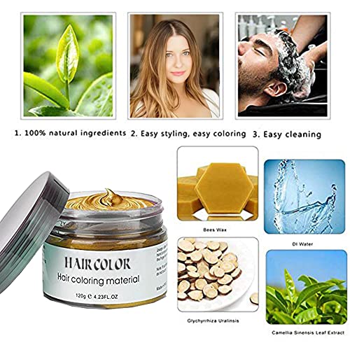Acosexy Temporary Hair Color Wax Dye,Hair Spray Color, Gold Hair Wax Color, Kids Temporay Hair Wax Dye Ash for Halloween Cosplay,Party,Masquerade (Gold, 120g) - Image 4