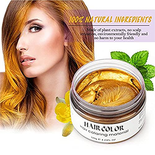 Acosexy Temporary Hair Color Wax Dye,Hair Spray Color, Gold Hair Wax Color, Kids Temporay Hair Wax Dye Ash for Halloween Cosplay,Party,Masquerade (Gold, 120g) - Image 3