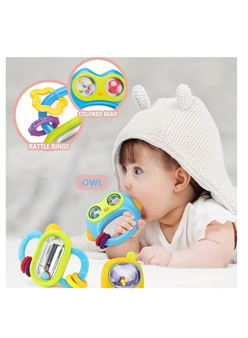 ترتيس مجموعة خشخيشة تعليمية مبكرة للأطفال حديثي الولادة - ألعاب خرز وحلقات ملونة - Image 1