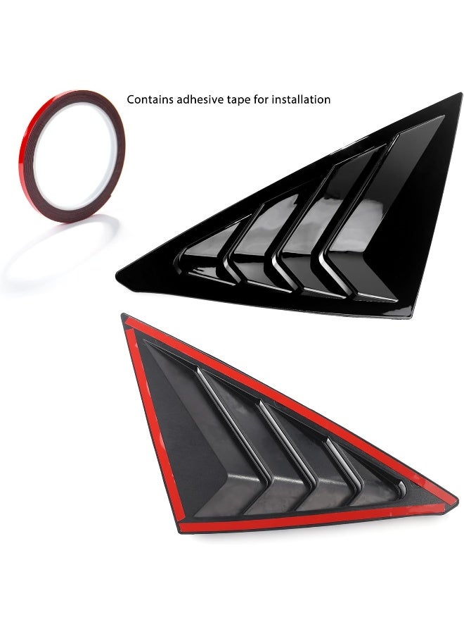 CKE Hatchback Compatible with Honda Civic 2025 2024 2023 2022 Accessories Sport Car Exterior Rear Side Window Louvers Air Vent Scoop Shades Cover Blinds -Bright Black - Image 5