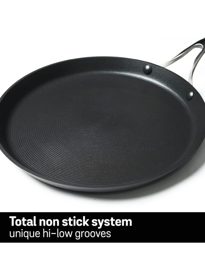Circulon Hard Anodised Non Stick Aluminium Flat Dosa Tawa | Dosa Pan PFOA Free NonStick | Tawa for Roti | Non Stick Tawa, 24 cm, Black - Image 5