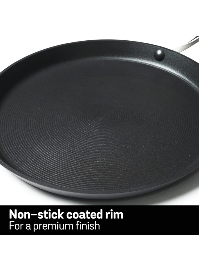 Circulon Hard Anodised Non Stick Aluminium Flat Dosa Tawa | Dosa Pan PFOA Free NonStick | Tawa for Roti | Non Stick Tawa, 24 cm, Black - Image 3