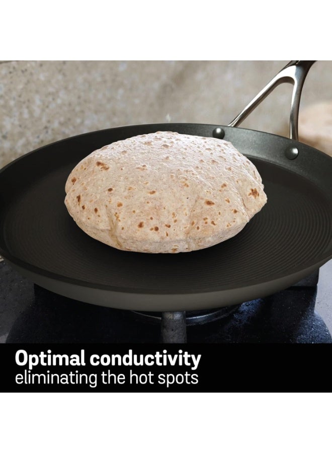 Circulon Hard Anodised Non Stick Aluminium Flat Dosa Tawa | Dosa Pan PFOA Free NonStick | Tawa for Roti | Non Stick Tawa, 24 cm, Black - Image 4