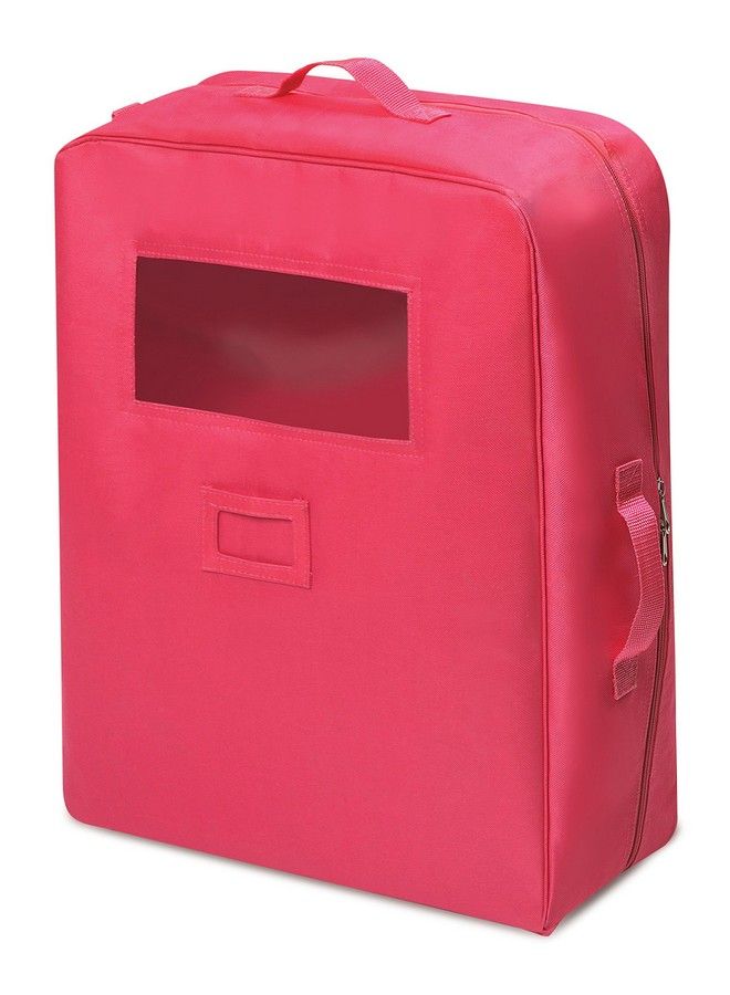 Badger Basket Toy Doll Double Travel Case With Pop Up Bunk Bed With Bedding For 18 Inch Dolls Pink - Image 1