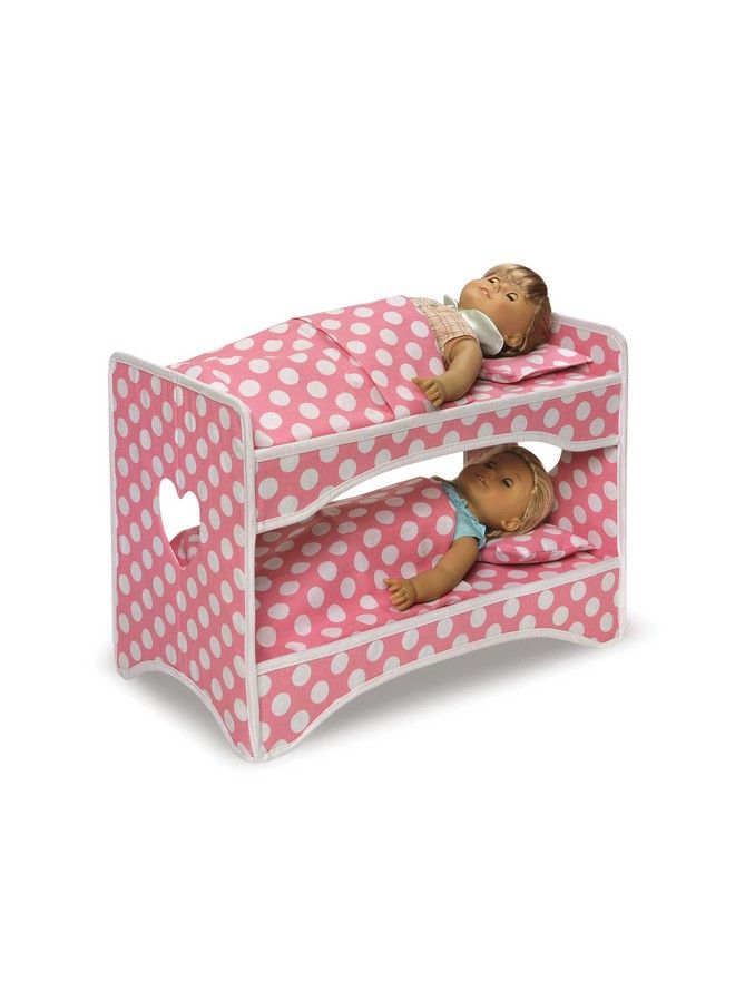 Badger Basket Toy Doll Double Travel Case With Pop Up Bunk Bed With Bedding For 18 Inch Dolls Pink - Image 5