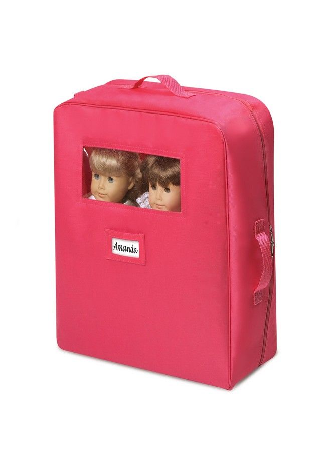 Badger Basket Toy Doll Double Travel Case With Pop Up Bunk Bed With Bedding For 18 Inch Dolls Pink - Image 3