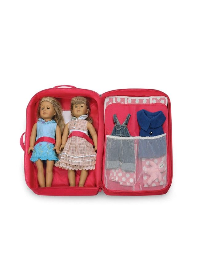 Badger Basket Toy Doll Double Travel Case With Pop Up Bunk Bed With Bedding For 18 Inch Dolls Pink - Image 4
