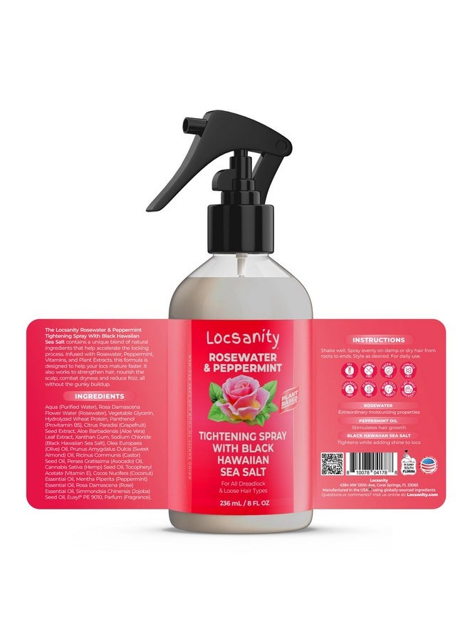 Locsanity - Locsanity Rosewater Peppermint Moisturizing, Tightening, Rolling Spray w/Black Hawaiian Sea Salt Dreadlock Locs - Image 1