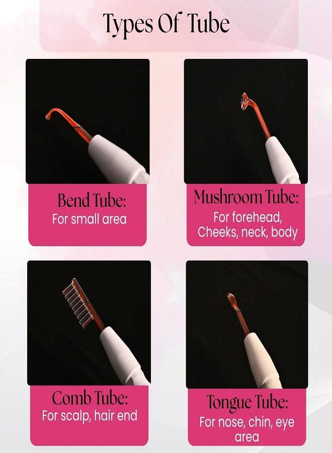 Portable High Frequency Machine Facial Wand Acne for Skin Tightening Acne Spot Wrinkles Reducing Puffy Eyes Dark Circles Dispel Freckle 4 in 1 Handheld High Frequency Machine for Face & Hair - Image 4