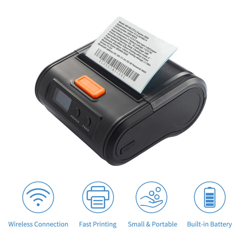 Portable Receipt Printer 80mm Mobile POS Direct Thermal Printer with BT+USB Use with APP Compatible with iOS Android Smartphone Adjustable Paper Width 30-80mm s for Restaurant Supermarket Kitchen Office Small Business - Image 5
