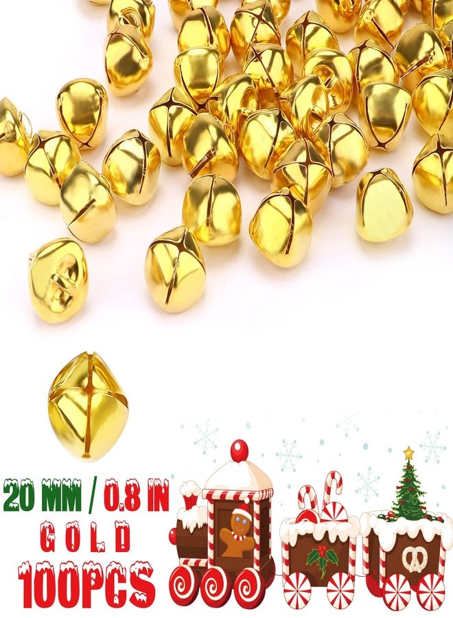 Augshy 100 Pieces Jingle Bells 4/5Inch Craft Bell Bulk for Christmas Home and Pet Decorations Xmas Decor Party Favors Supplies (Gold) - Image 2