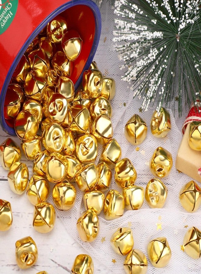 Augshy 100 Pieces Jingle Bells 4/5Inch Craft Bell Bulk for Christmas Home and Pet Decorations Xmas Decor Party Favors Supplies (Gold) - Image 4