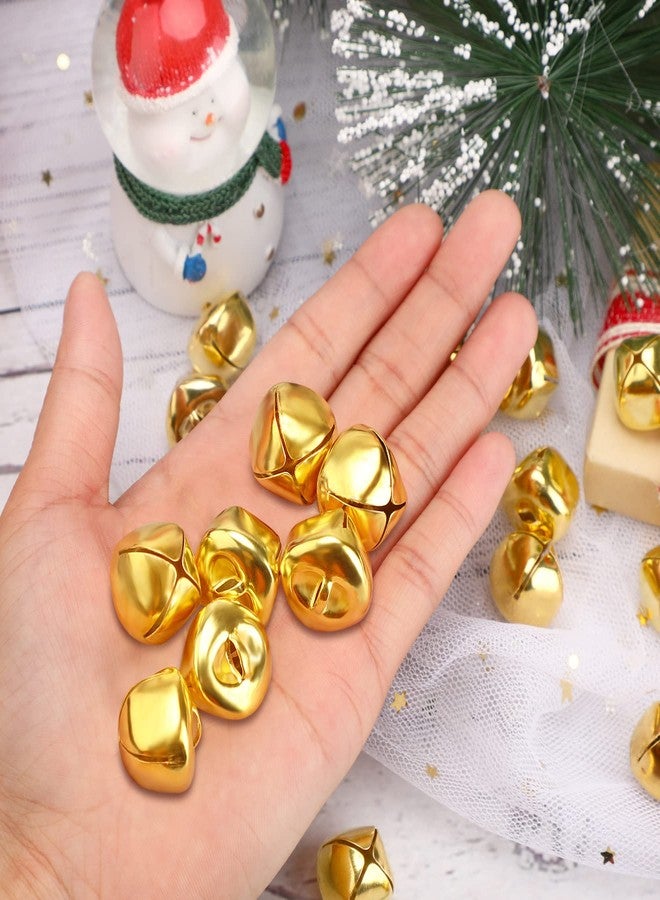 Augshy 100 Pieces Jingle Bells 4/5Inch Craft Bell Bulk for Christmas Home and Pet Decorations Xmas Decor Party Favors Supplies (Gold) - Image 3