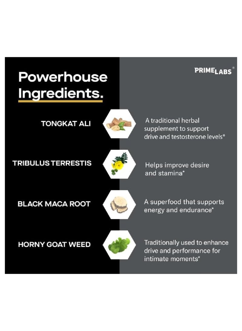 PRIME LABS Prime Test Tongkat Ali Plus Dietary Supplement - 60 Caplets - Image 3