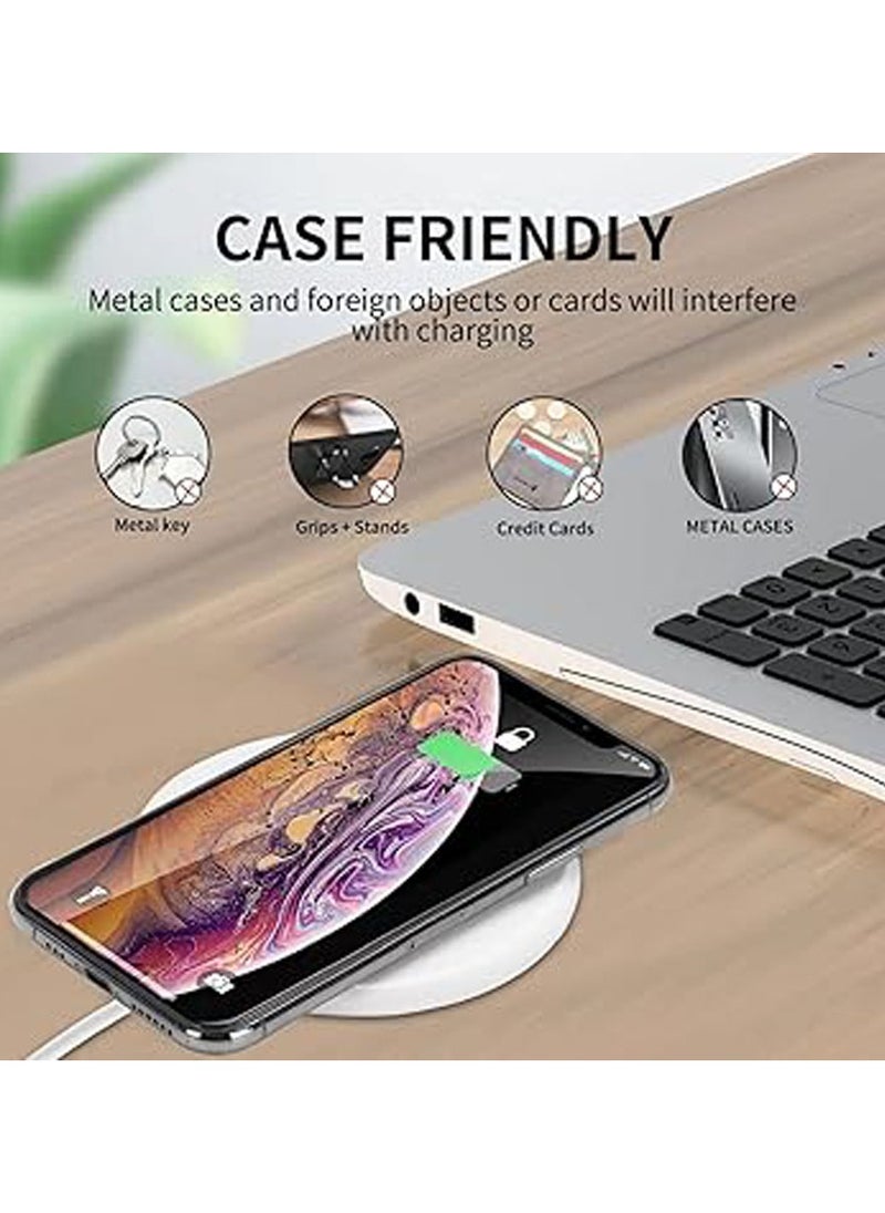Generic - Ultra Slim Qi-Certified Fast Wireless Charger Pad for iPhone 13/12/11 Series/X, XR Series, 8/SE Series (7.5W), Samsung Galaxy S6-22, Note 7-20 (10W), Airpods - Image 1