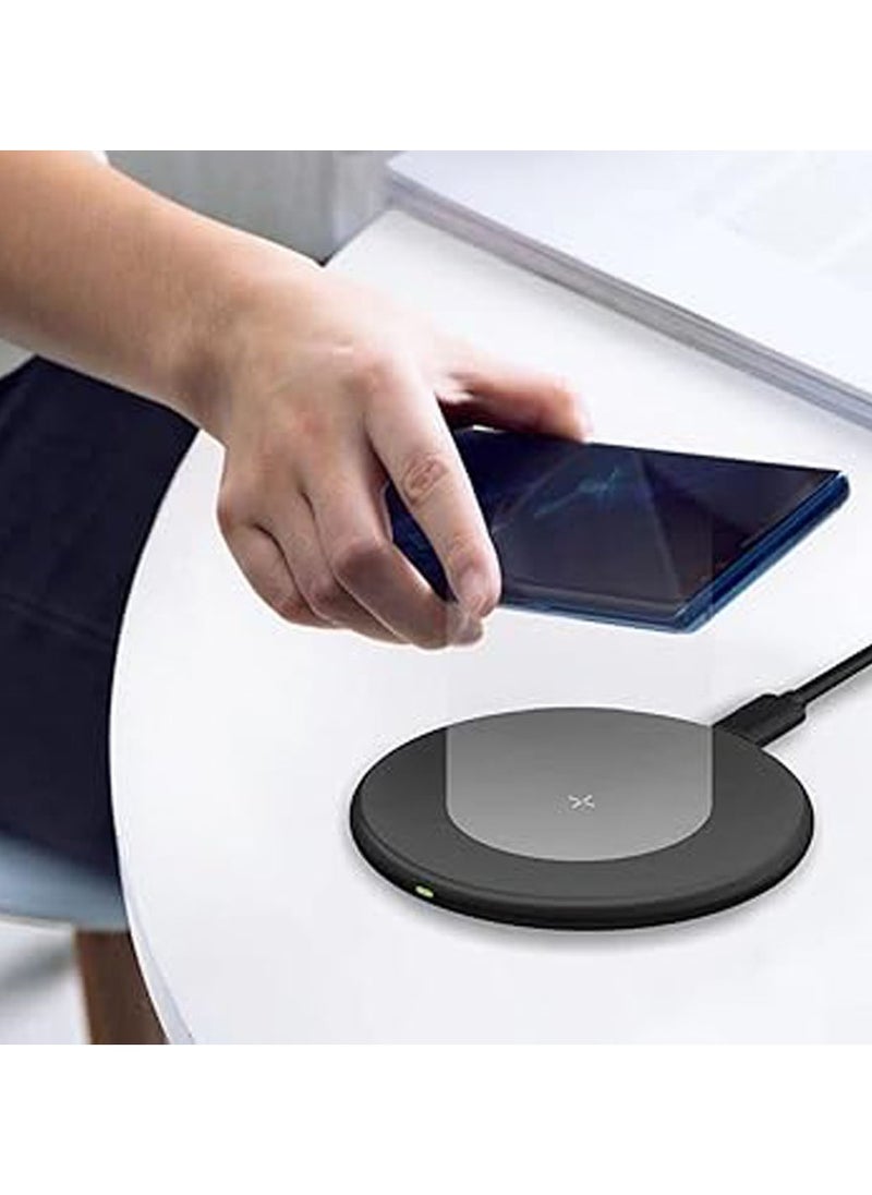 Generic - Ultra Slim Qi-Certified Fast Wireless Charger Pad for iPhone 13/12/11 Series/X, XR Series, 8/SE Series (7.5W), Samsung Galaxy S6-22, Note 7-20 (10W), Airpods - Image 1