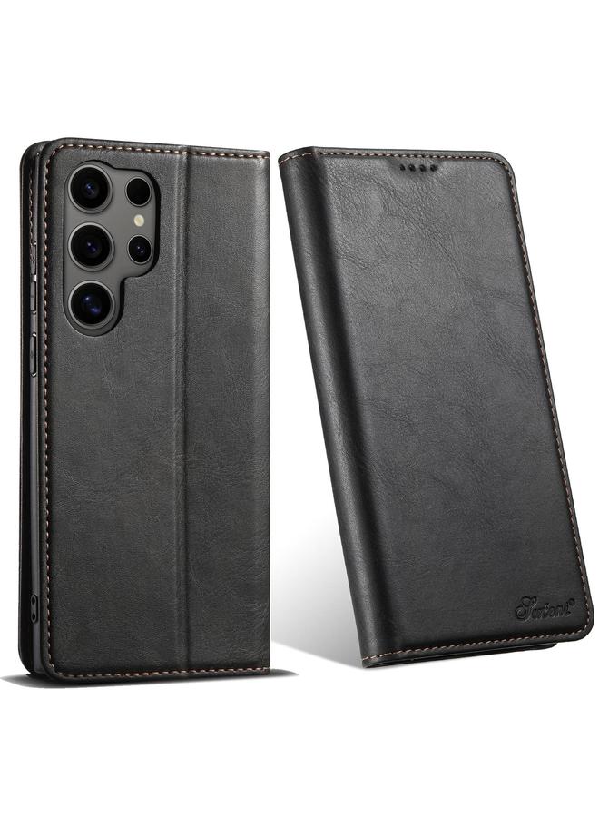 Suteni Case For Samsung Galaxy S24 Ultra 5G J02 Oil Wax Wallet Leather Phone Case - Image 1