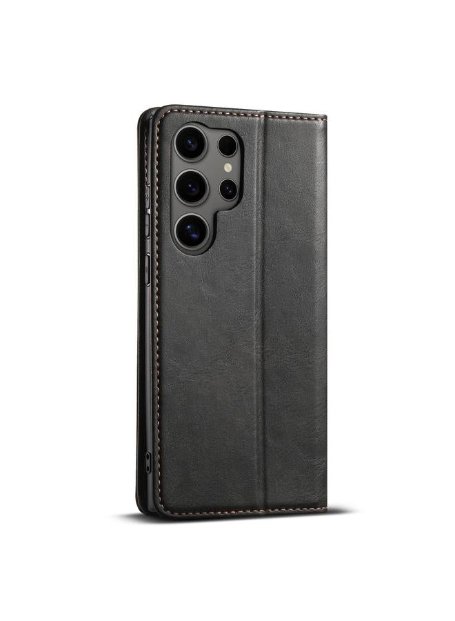 Suteni Case For Samsung Galaxy S24 Ultra 5G J02 Oil Wax Wallet Leather Phone Case - Image 4