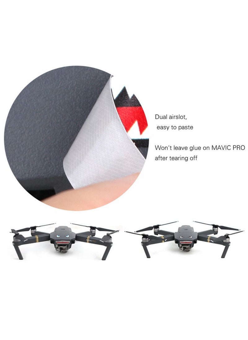 Y&D Shark Face Design Sticker for DJI Mavic and Mini Series, Decal Skin DIY Accessory, Emoticon Body Sticker, Battery Number  - Image 3