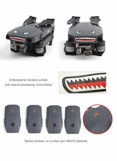 Y&D Shark Face Design Sticker for DJI Mavic and Mini Series, Decal Skin DIY Accessory, Emoticon Body Sticker, Battery Number  - Image 5