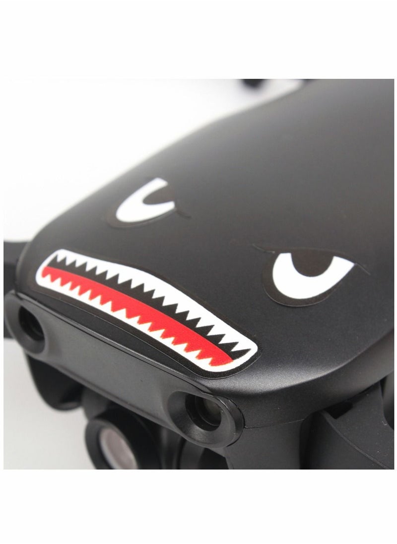Y&D Shark Face Design Sticker for DJI Mavic and Mini Series, Decal Skin DIY Accessory, Emoticon Body Sticker, Battery Number  - Image 2