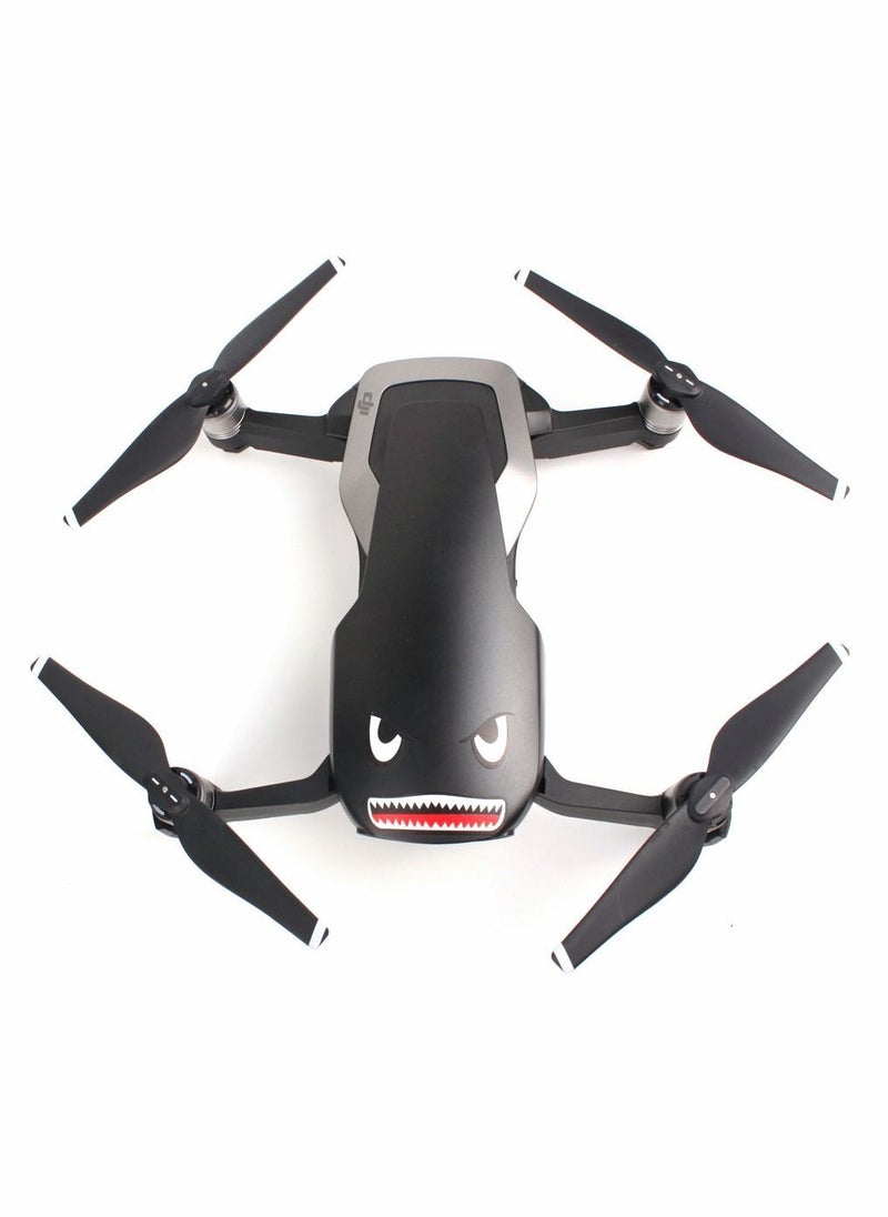 Y&D Shark Face Design Sticker for DJI Mavic and Mini Series, Decal Skin DIY Accessory, Emoticon Body Sticker, Battery Number  - Image 4