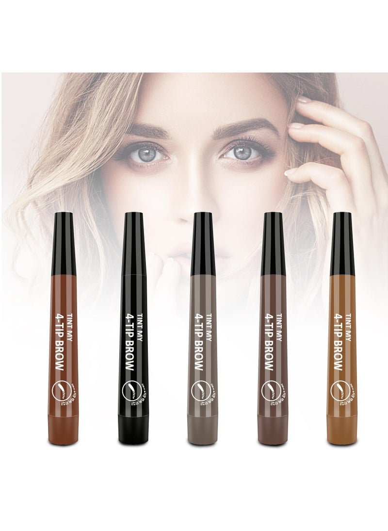 SYOSI - 5 Pack Eyebrow Pencil, Long Lasting Waterproof Eyebrow Pencil, 4-point Brow Lifter and Microbladed Brow Pencil, Suitable for Marking, Filling And Outlining Eyebrow - Image 1