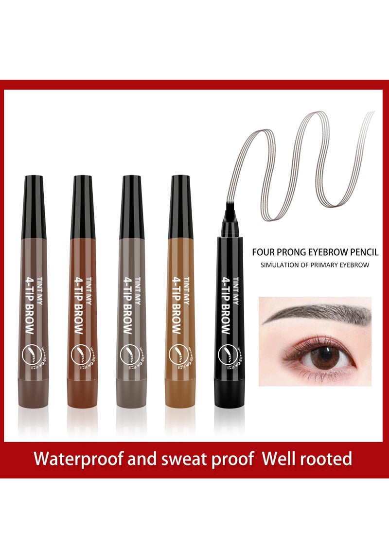 SYOSI - 5 Pack Eyebrow Pencil, Long Lasting Waterproof Eyebrow Pencil, 4-point Brow Lifter and Microbladed Brow Pencil, Suitable for Marking, Filling And Outlining Eyebrow - Image 1