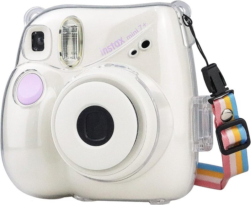 Rieibi Rieibi Mini 7 Case Transparent Crystal Camera Case for Fujifilm Mini 7 Instant Camera Protective PP Cover with Removable Shoulder Strap - Image 1