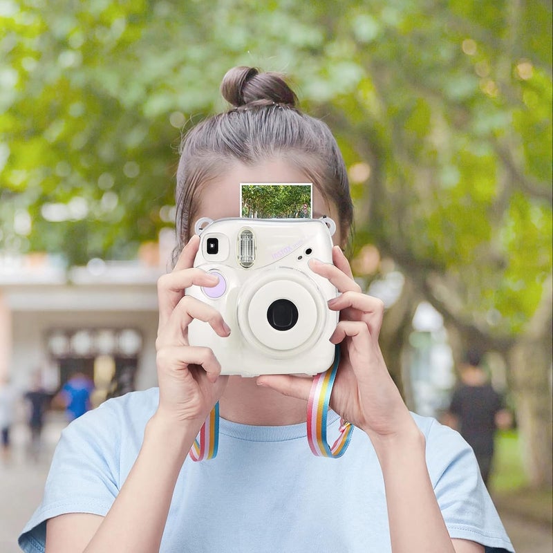 Rieibi Rieibi Mini 7 Case Transparent Crystal Camera Case for Fujifilm Mini 7 Instant Camera Protective PP Cover with Removable Shoulder Strap - Image 4