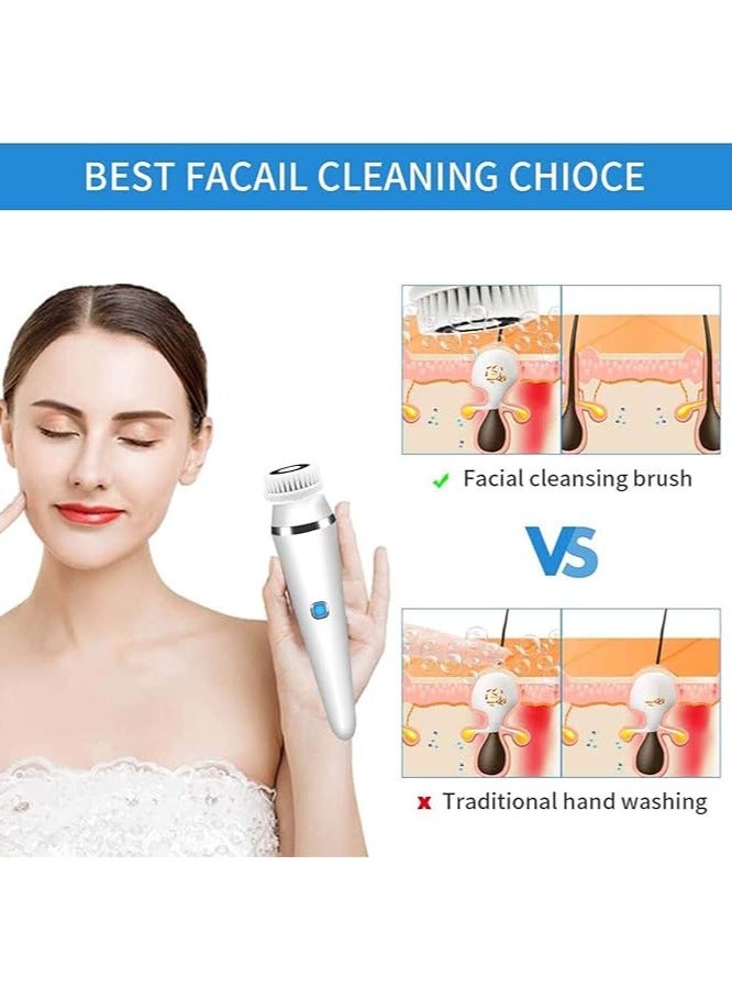 general Facial Cleaning Brush, Waterproof, Electric Rotating, Massage Brush with 4 Brush Heads for Deep Cleaning, Exfoliating, Blackhead Removal - Image 2