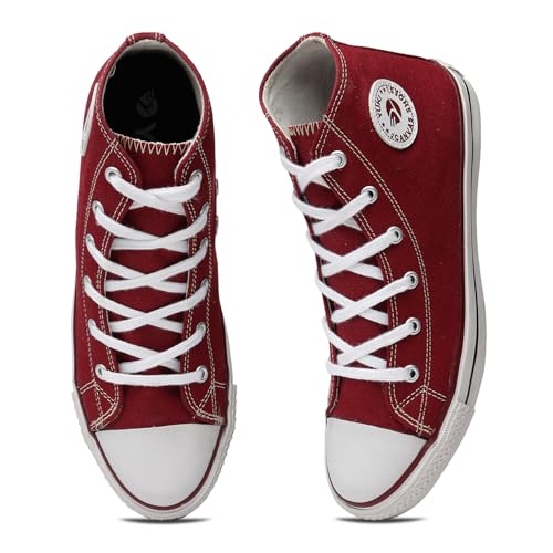 YUKI Unisex Canvas Comfortable & Lightweight Sneaker for Men's and Women's | High Top Canvas Sneakers Red - Image 4