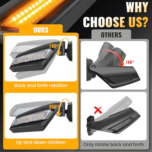 LuckySlycyc X3 Side Mirrors,360°Adjustable Side View Mirror,Compatible with 2017–2025 Can Am x3 Mirrors / X3 Max RS DS Turbo RR,OEM# 715002898 (7305) - Image 4