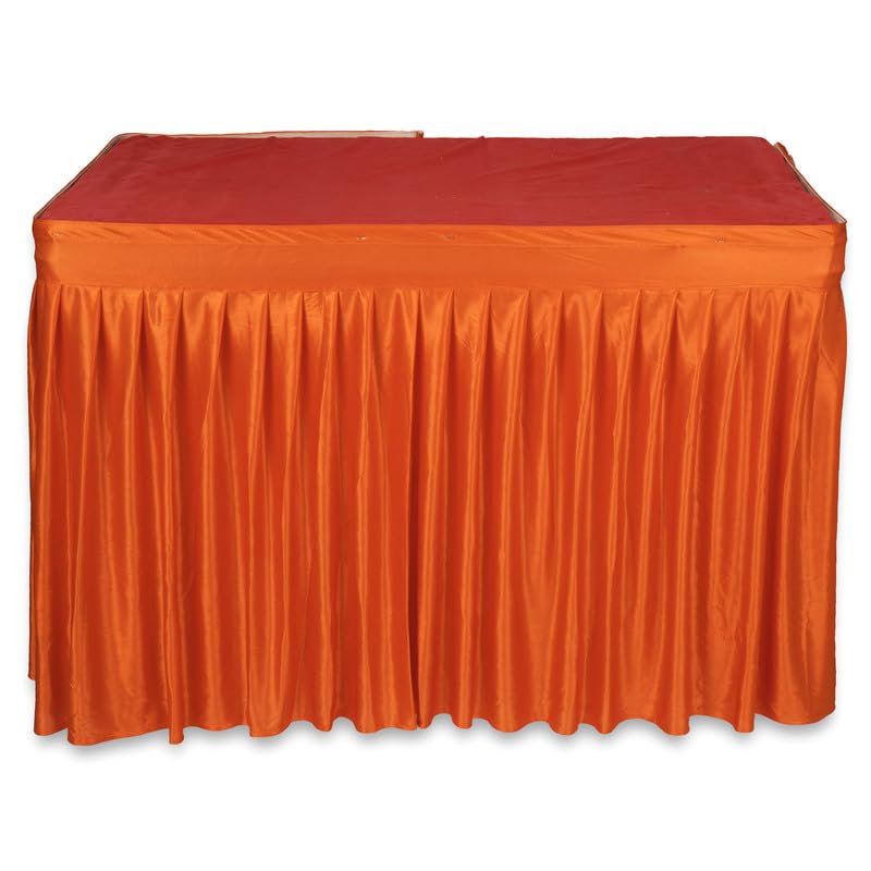 PRIYAKANT SAFAWALA PRIYAKANT SAFAWALA Ganpati Decoration Table Jhalar Ideas at Home Festival and Special Ganesh Chaturthi Decoration Use It Only Table Jhalar Size Length 10 Feet and Height 30 Inches Orange - Image 3