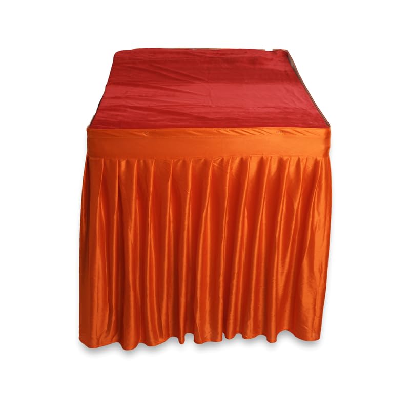 PRIYAKANT SAFAWALA PRIYAKANT SAFAWALA Ganpati Decoration Table Jhalar Ideas at Home Festival and Special Ganesh Chaturthi Decoration Use It Only Table Jhalar Size Length 10 Feet and Height 30 Inches Orange - Image 2