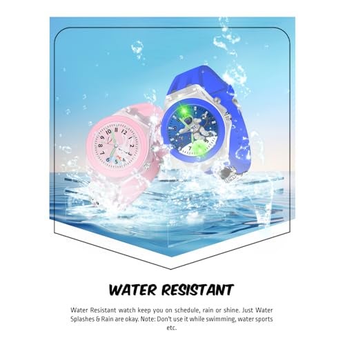 SPIKY Analog Watch For Kids Combo (Pink & Blue) | 3D Cartoon | 7 Multicolor LED Luminous Lights with Silicone Strap | Best Birthday Gift | Analogue Wrist Watches For Boys & Girls | Age 3-10 Yrs | Pack of 2 - Image 5