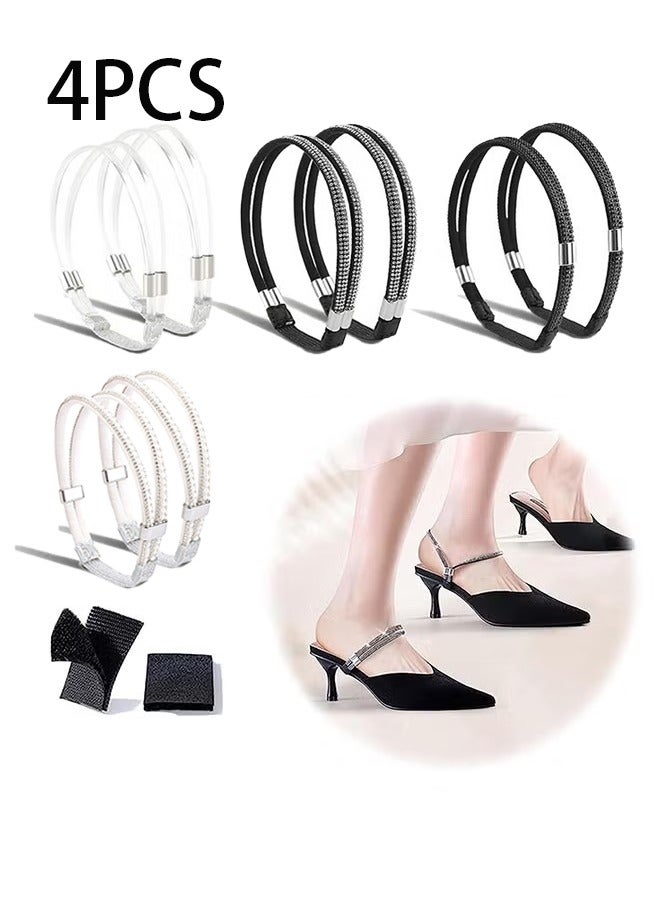 أخبار 4 زوجان من أحذية الكعب المرن المرن ، وأشرطة عالية الكعب المضادة للوزن ، وأشرطة الكاحل الحذاء المرن ، وأشرطة أحذية قابلة للفصل للكعب ، حزام أحذية مرنة قابلة للتعديل - Image 1