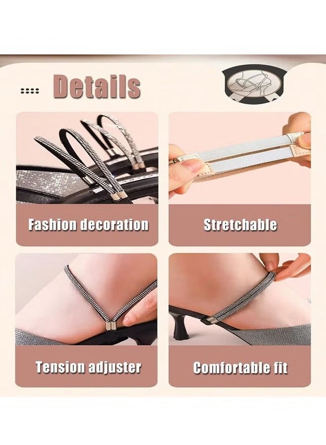 أخبار 4 زوجان من أحذية الكعب المرن المرن ، وأشرطة عالية الكعب المضادة للوزن ، وأشرطة الكاحل الحذاء المرن ، وأشرطة أحذية قابلة للفصل للكعب ، حزام أحذية مرنة قابلة للتعديل - Image 4