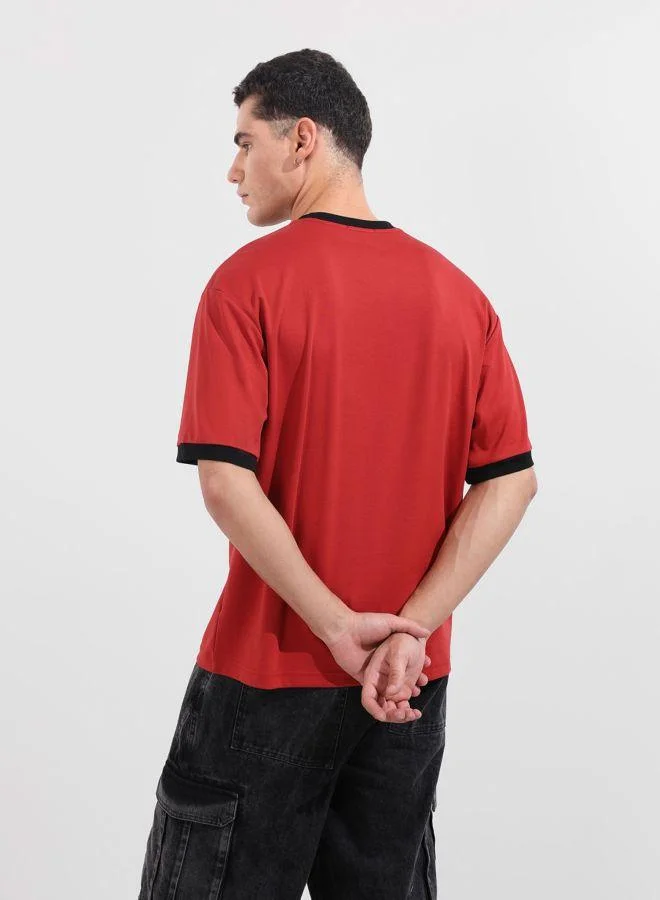 The Indian Garage Co Men Relaxed Fit Graphic Printed Crew Neck Half Sleeves T-Shirt