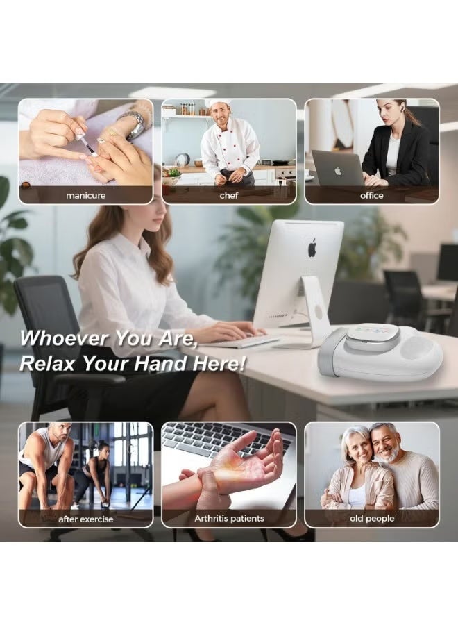 ELTRAZONE Electric Hand Massager with Heating & Air Compression, 3 Massage Modes and 5 Intensity Levels, Rechargeable Hand Compression Massager for Fingers, Palm and Wrist, Portable Relaxation Device - Image 4