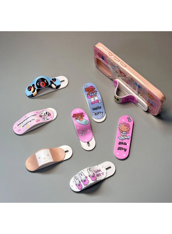 2Pcs Cute Cartoon Bandage-Style Phone Stand, Kitty Design Adhesive Lazy Desktop Phone Holder - Image 5